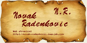 Novak Radenković vizit kartica